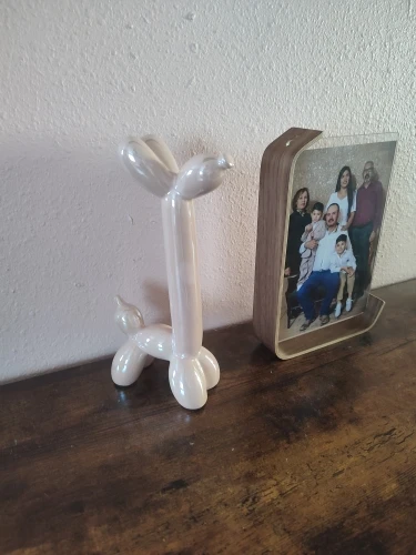 Whimsical Elegance, Creative Long Neck Balloon Dog Sculpture - Abstract Ceramic Ornament for Study Rooms, Offices, and Home Décor photo review