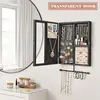 Wall Mounted Jewelry Organizer With Rustic Wood Large Space Jewelry Cabinet, Holder, Storage Box for Necklaces, Earrings, Bracel 2