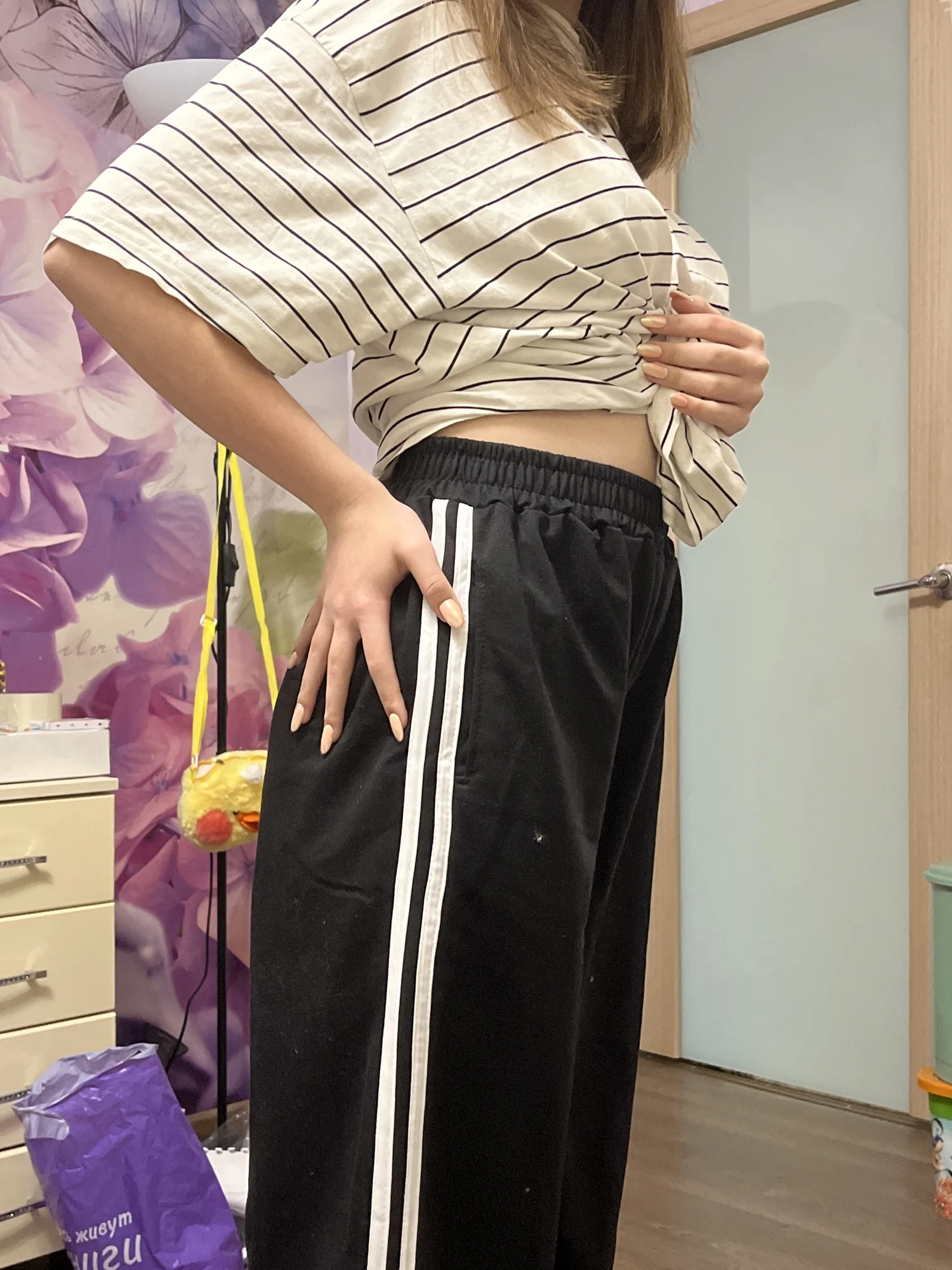 Black Sweatpants Women Autumn Korean Style Fashion  Print Baggy Pant photo review