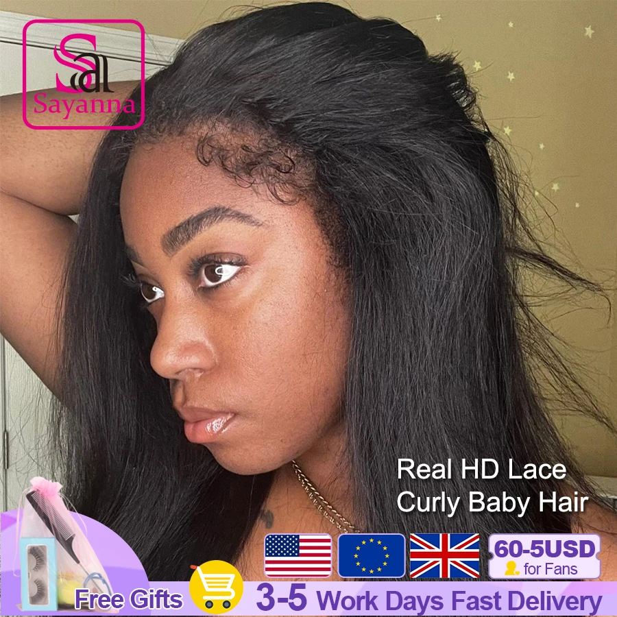 

250% 34inch HD Lace Wig 13x6 Human Hair Straight Lace Front Wig Pre Plucked Glueless 13x4 HD Full Lace Frontal Wig Melt Skins