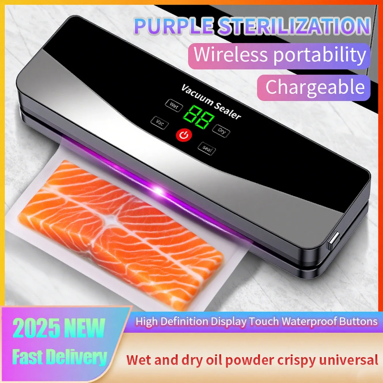 SZUK Vacuum Packaging Machine Smart Touch Key, Kitchen Food Dry Wet Storage Sealing Vacuum Sealer Machine for Food