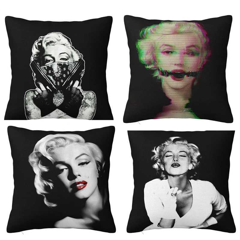 

Marilyn Monroe Pillowcase Printed Cushion Cover Sofa Waist Pillow Funny Pillow Cover