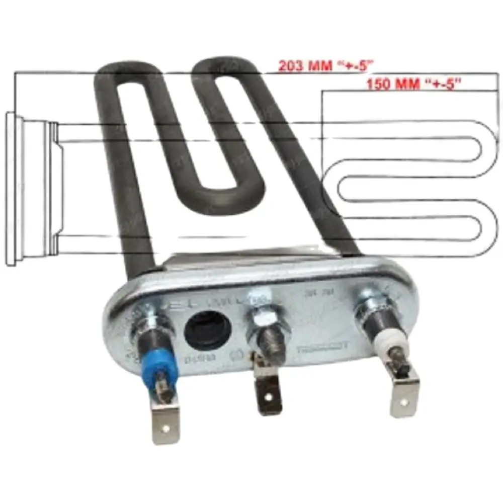 Elemento Riscaldante Di Ricambio Efficiente E Potente Per Il Lavaggio Di Ariston E Hotpoint Machines-203Mm Thermowatt Muslimate