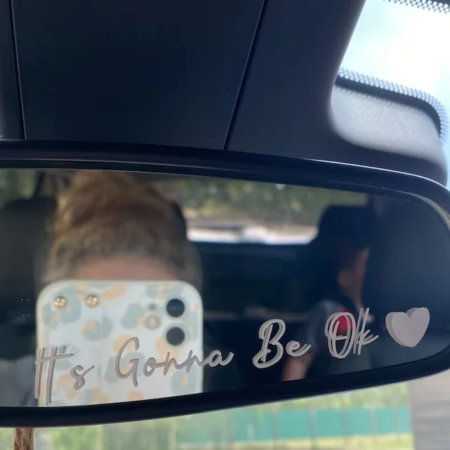 Car Rear View Mirror Decal Funny Car Stickers Interior Decor Cute Charms Accessories Gifts For Her Positive Laptop Decal car trunk sticker