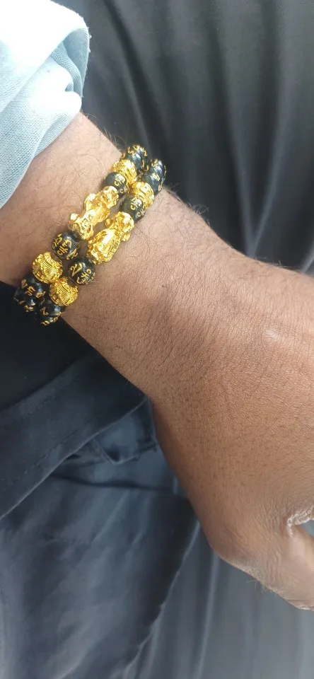 Pixiu Black Obsidian Feng Shui Bracelet for Wealth photo review