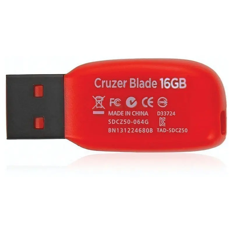 SanDisk 16GB Cruzer Blade USB 2.0 Flash Drive - ‎SDCZ50-016G-B35, Black