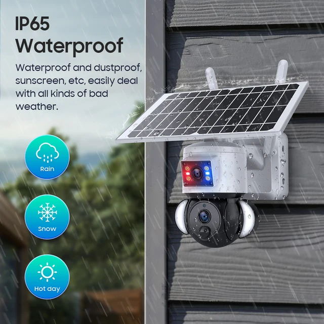 6MP 4G SIM Dual Screen Dual Lens Solar Camera 4G Sim Humanoid Tracking Security Outdoor PTZ Surveillance Battery Camera UBox app 6