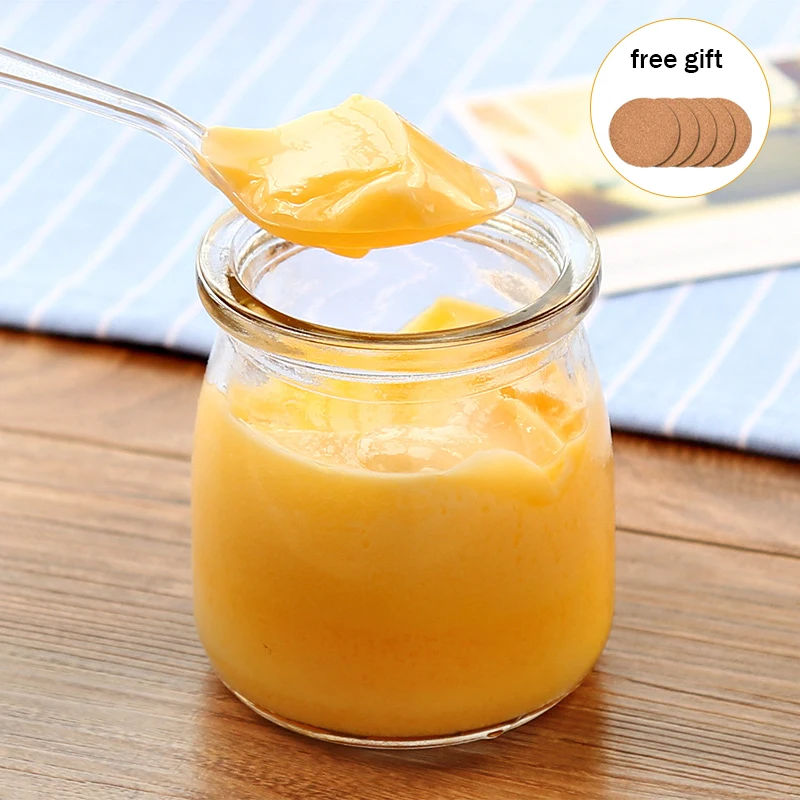 

6PCS Wish Bottle Mini Yogurt Pudding Glass Jar Milk Jelly Baking Pan Food Storage Container 100ML/ 150ML/200ML