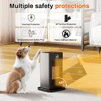 Вентиляторный обогреватель с функцией увлажнения и окружающей освещенностью, быстрый нагрев 1500 Вт, тихий, пульт дистанционного управления, электрическое отопление — изображение 5