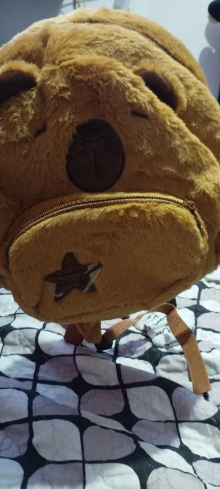 Kawaii Capybara Plush Backpack for Women Versatile Cartoon Funny Capibala Crossbody Bag aLrge Capacity Tote Bag photo review