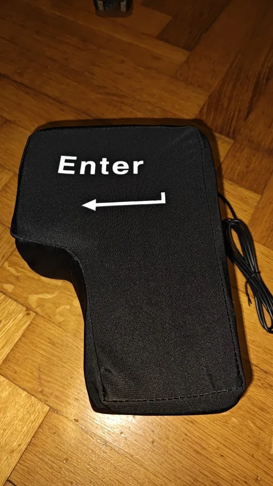 Big USB Enter Key Anti Stress Decompression Desk Pillow photo review