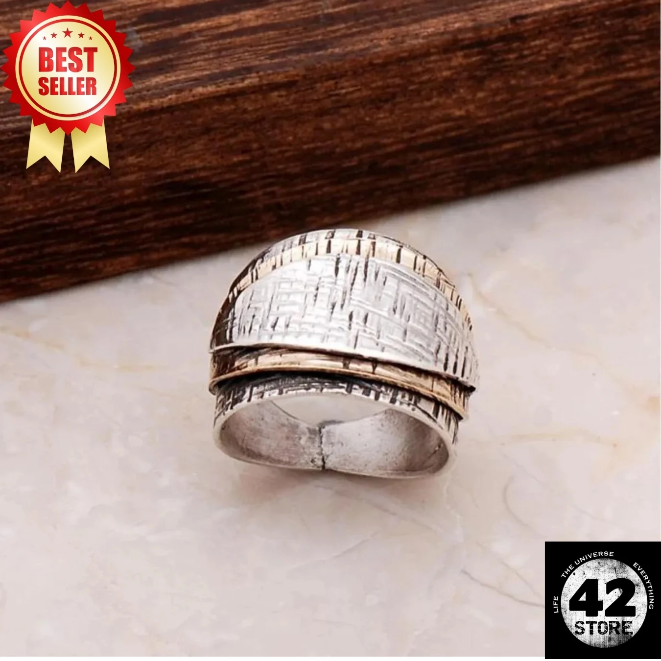 Hammer Forged Handcrafted Adjustable Unisex Silver Ring
