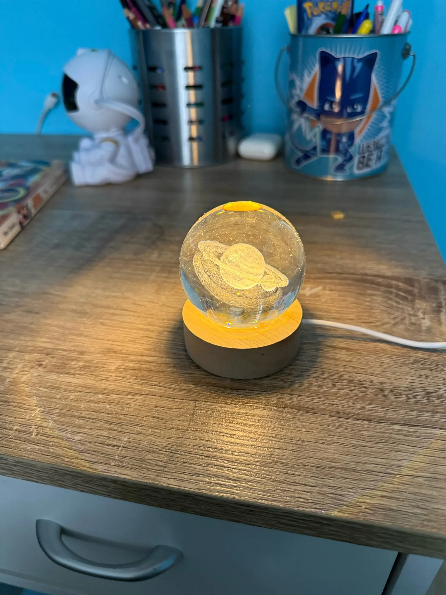 Glødende 3D Krystallkule Nattlampe – USB LED Hjemmedekor photo review