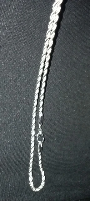 1 pieza de Plata de Ley 925 ancho 2mm/3mm/4mm cuerda cadena collar/pulsera para hombres mujeres hombre collar de cadena de moda photo review