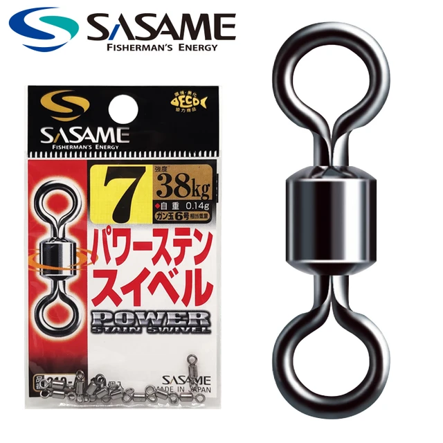 Japan SASAME Fishing Swivels Stainless Steel Ball Bearing Swivel Fishing  Connector Rolling Swivel Saltwater Fishing Accessories