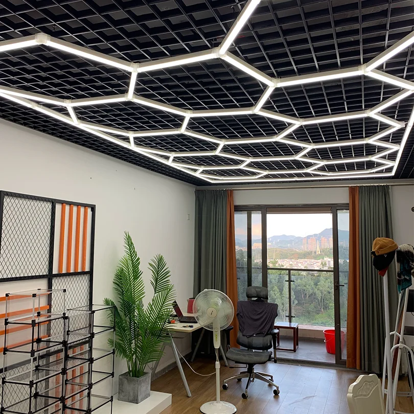 Description Picture 4 of itemGarage Hexagon Light Lamp Barber Shop Honeycomb Led Light AC85-265V Led Tube Ceiling Lighting For Auto Car Body Repair Workshop