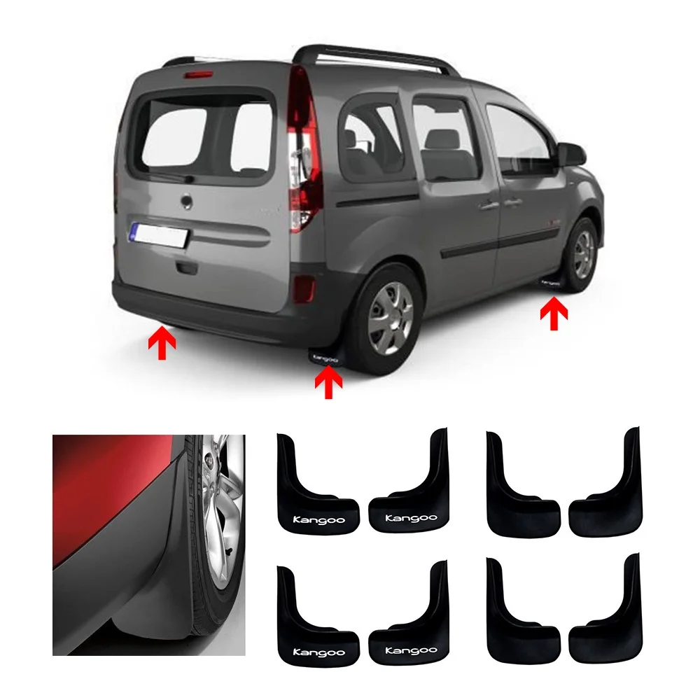 ForRenaultKangooMudguards4Pcs2017AndUpFlexiblePlastic