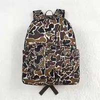 Western Fashion Baby Kids Boys Brown Camo Backpack Zip Back Bags Wholesale Boutique Children Back To School Bags 2