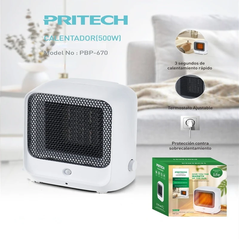 Calefactor Pritech Calentadores Eléctricos de bajo Consumo de Energía para el salón, baño, oficina, Seguridad apaga Recámara, Silencioso, envío desde España| | - AliExpress