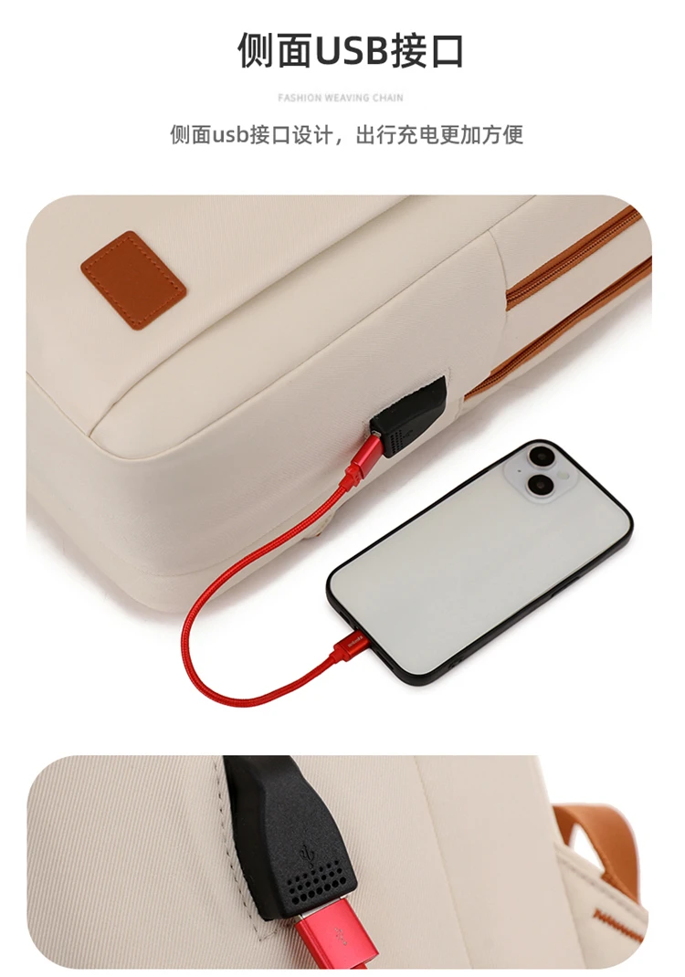 Large Capacity USB Charging Waterproof Backpack Unisex Business Laptop Backpack Stylish Lightweight Travel Bag Trolley Sleeve Sc