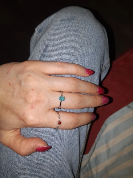 Silver tourmaline ring