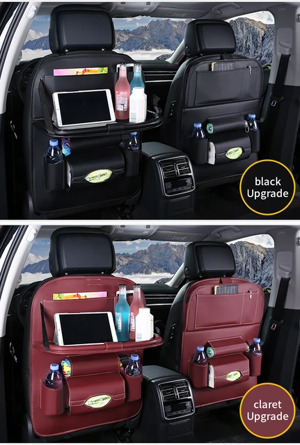 Auto Rücksitz Organizer Lagerung Tasche mit Faltbare Tisch Tablett Tablet  Halter Tissue Box Auto Rücksitz Tasche Protector Zubehör - AliExpress