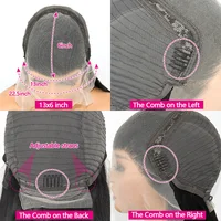 220 Densité 13X6 HD Dentelle Frontale Perruques Cheveux Humains 100% Cheveux Humains Perruques 30 Pouces Droite  Pour Les Femmes 13x6 HD Lace Frontal Wig Livraison 3 Jours France Pré Plumé 6