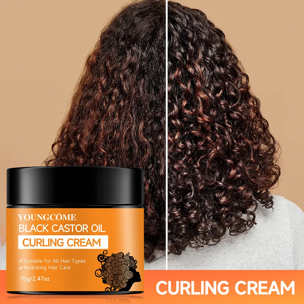Black Castor Oil Curl Defining Cream Non-stick Hydrates & eliminates frizz, Hair-Smoothing Anti-Frizz Cream to Define 40/70g hot 1