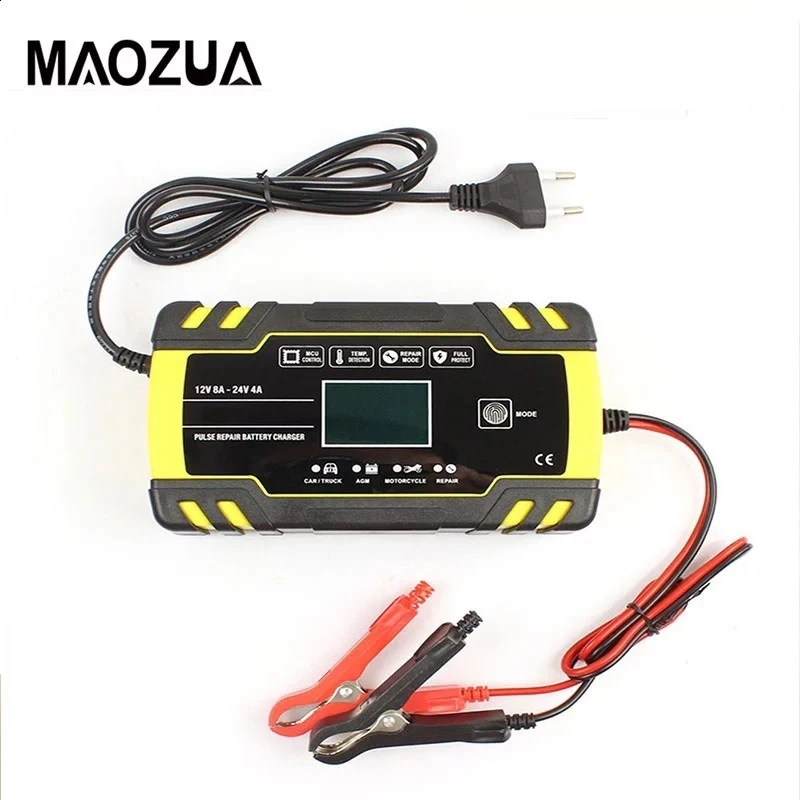12V24V8AFullAutomaticBatterychargersDigitalLCDDisplayCarBatteryChargersPowerPulse