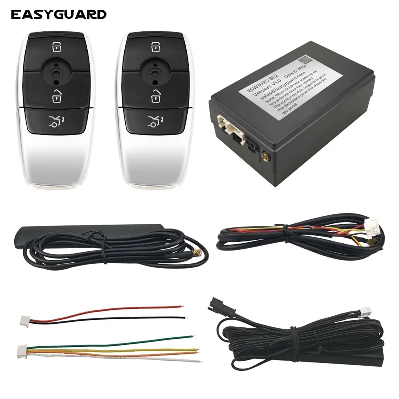 EasyGuard Smart Key PKE Kit Fit For Benz with Factory Push Start Button DC12V Keyless Entry Enable And Disable High Security easyguard can bus remote starter fit for 15 19 benz gle 16 19 gla 15 19 gls with original push button pke keyless entry system