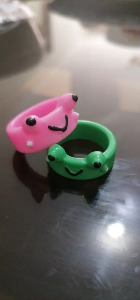 Cute Frog Resin Ring 2Pcs