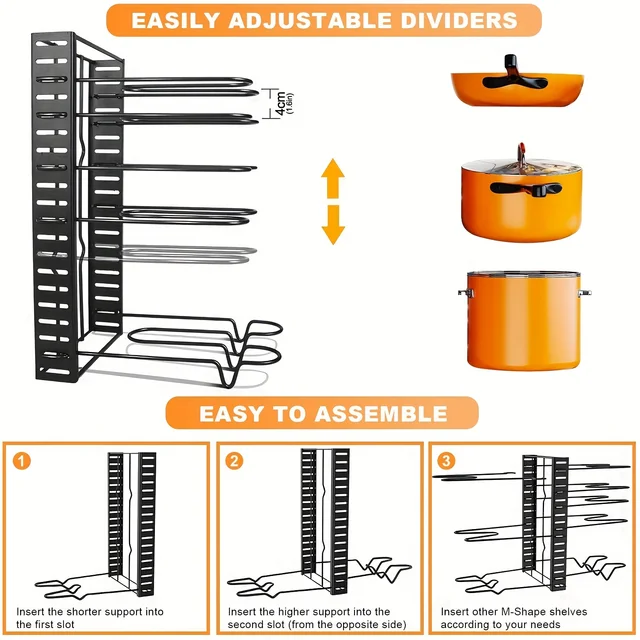 8-Tier Heavy-Duty Pot Rack Organizer 4