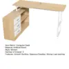 1Pc Writing Desk, Large L-Shaped Workstation Executive Desk with 3 Drawers and 2 Shelves, Corner Computer Desk for Home Office 3
