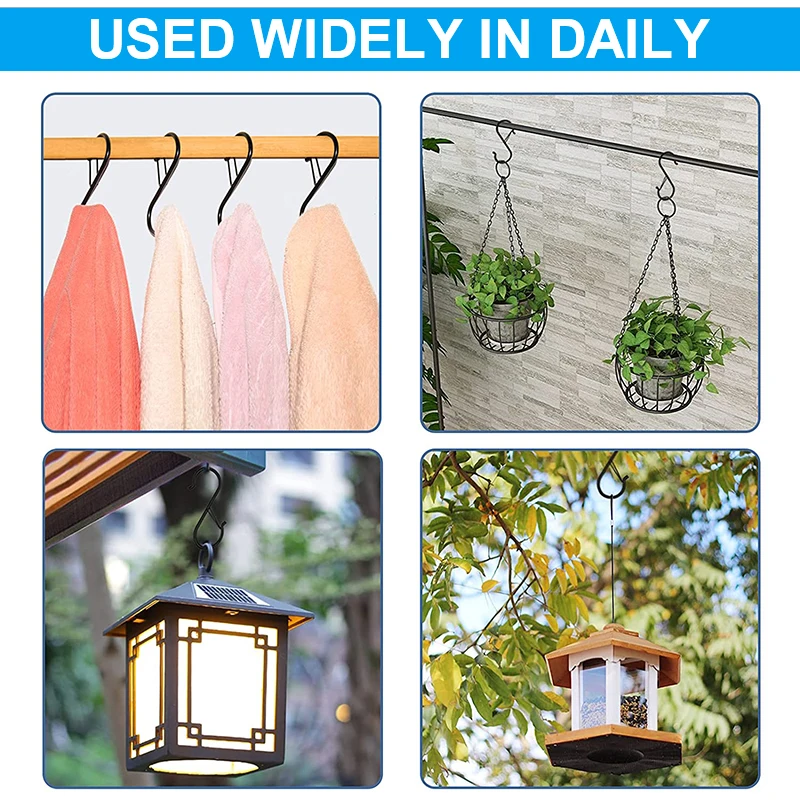 10 /100pcs Metal Hanging Hooks S Shaped Hanger Hook Hanging Heavy Duty Hooks Clasp For Kitchen Pot Shelf Home Bathroom Storage_voghion.com