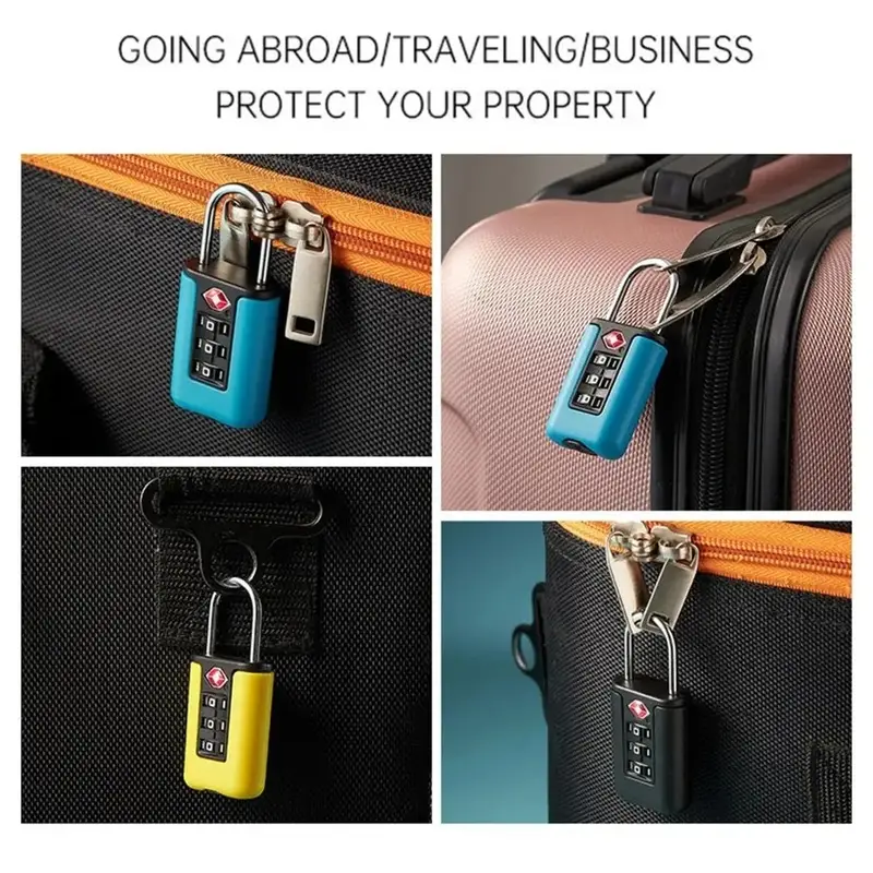 RAYKUBE Mini Portable Customs 3 Digit Combination Padlock Digital Luggage Password Mechanical black Lock For Box/Cabinet/Drawer - Image 2