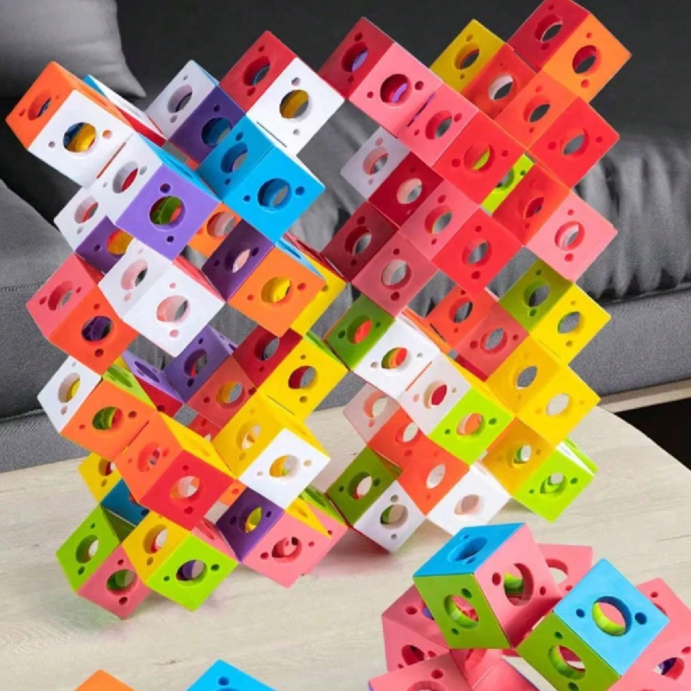 Bloques de construcción Montessori para niños, Bloques ensamblados, Cubo fantasma cambiable geométricas, Rompecabezas