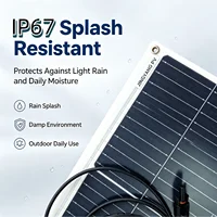 Panneau solaire flexible monocristallin en silicium 125W pour la charge de batterie 12V, panneau photovoltaïque semi-flexible léger en PET pour camping-car, bateau, caravane, fourgonnette, remorque, alimentation hors réseau 5