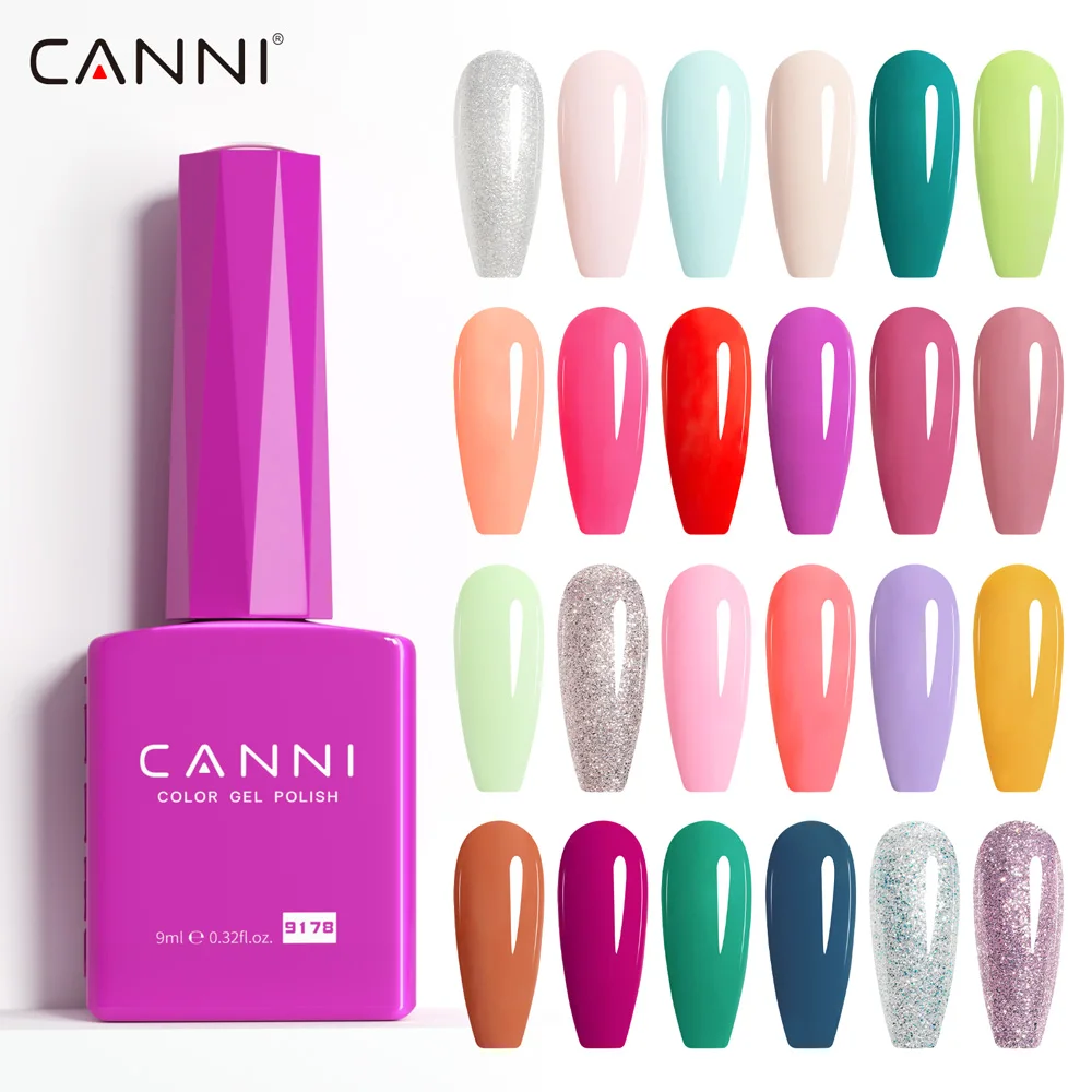 CANNI 9ml 헤마 TPO 프리 24색 네일 젤 폴리쉬 레드 누드 핑크 브라운 LED UV 매니큐어 롱래스팅 하이 글로스 DIY 홈 살롱용