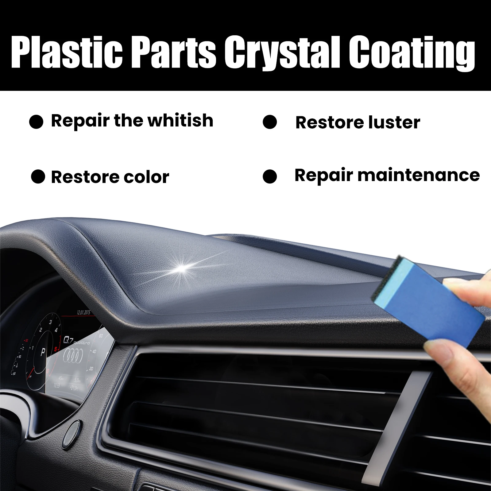 Quick 30ml Crystal Car Coating Liquid Restoring Interior Car Seat Protective Dustproof Maintainence Plastic Restorer Agent Set