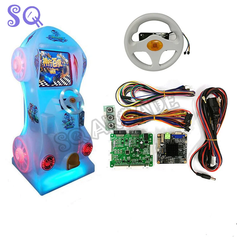 Arcade Coin Operated Game Machine Driving Simulator Motherboard Rolling Children Car Racing Game Kit Amusement Ticket Dispenser