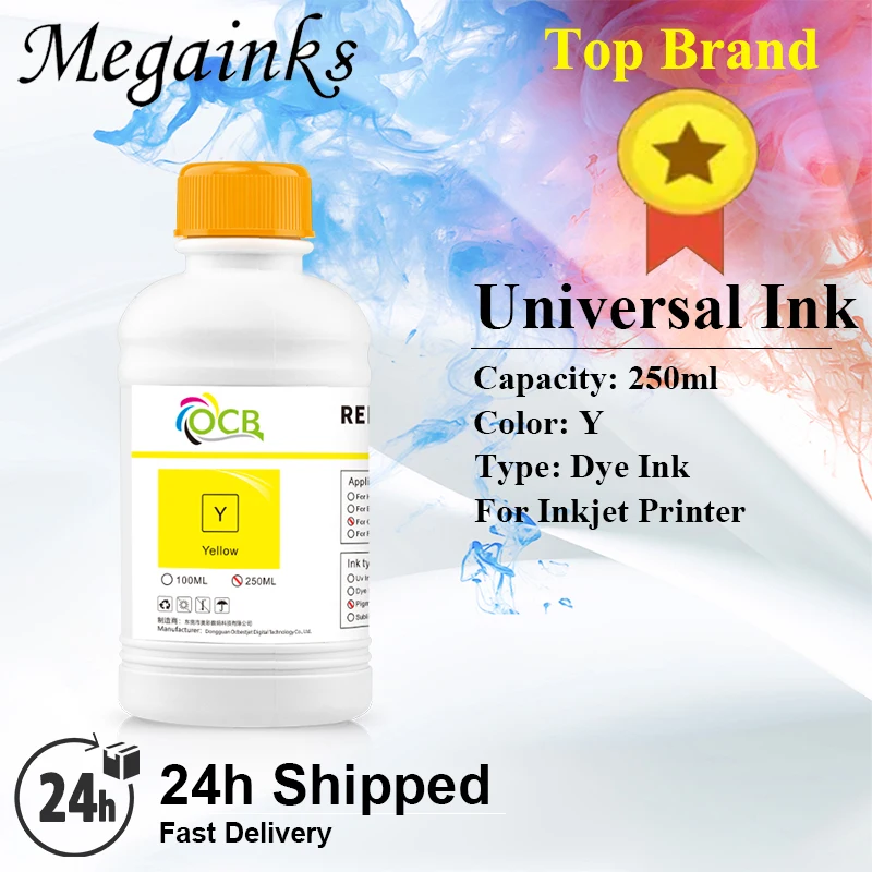 250ML 4Colors/Set Universal Refill Dye Ink For Canon/HP/Epson/Brother Desktop Inkjet Printer K C M Y 4Color