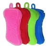2Pcs/1Set Silicone Dishwashing Brush Multi-piece Multi-color Combination Set Washing Dishes Sponge Brush Kitchen Cleaning 2