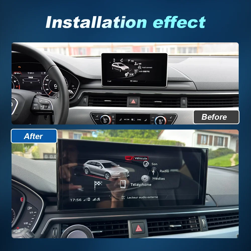 Pantalla táctil Android 14 Qualcomm Wireless Carplay para Audi A4 A5 Q5 B9 2016 2017 2018-2022 Radio Multimedia Sistemas Inteligentes 4