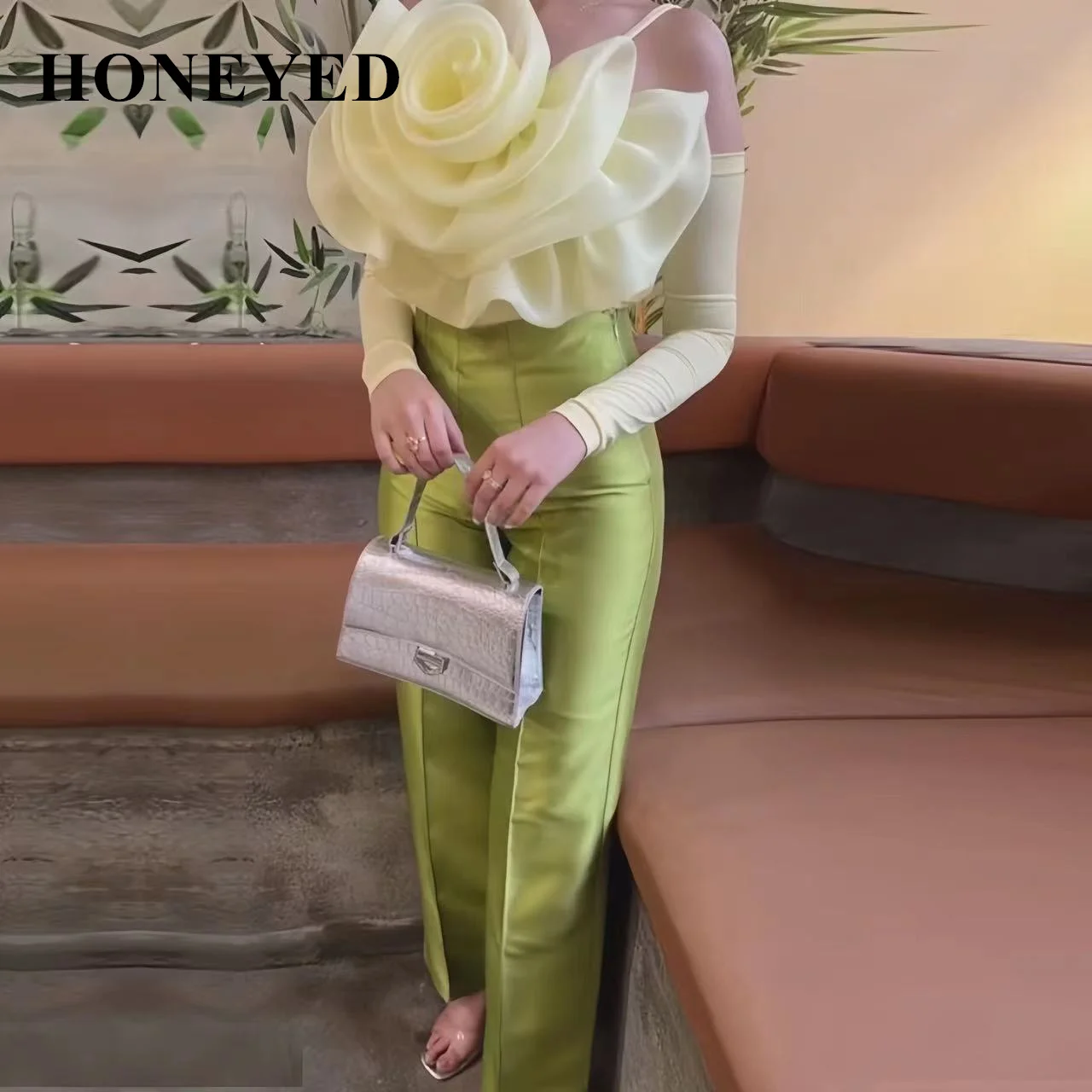 

HONEYED Flower Trouser Dress Ankle Length Elegant Mother of the Bride Dress For Women Wedding Guest Evening Party Prom Gowns