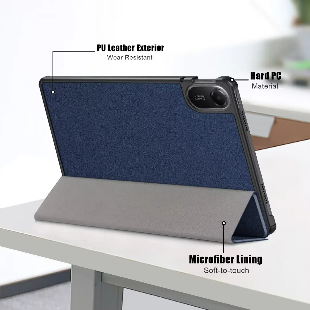 Premium Shockproof PU Leather Tablet Case with Kickstand Function