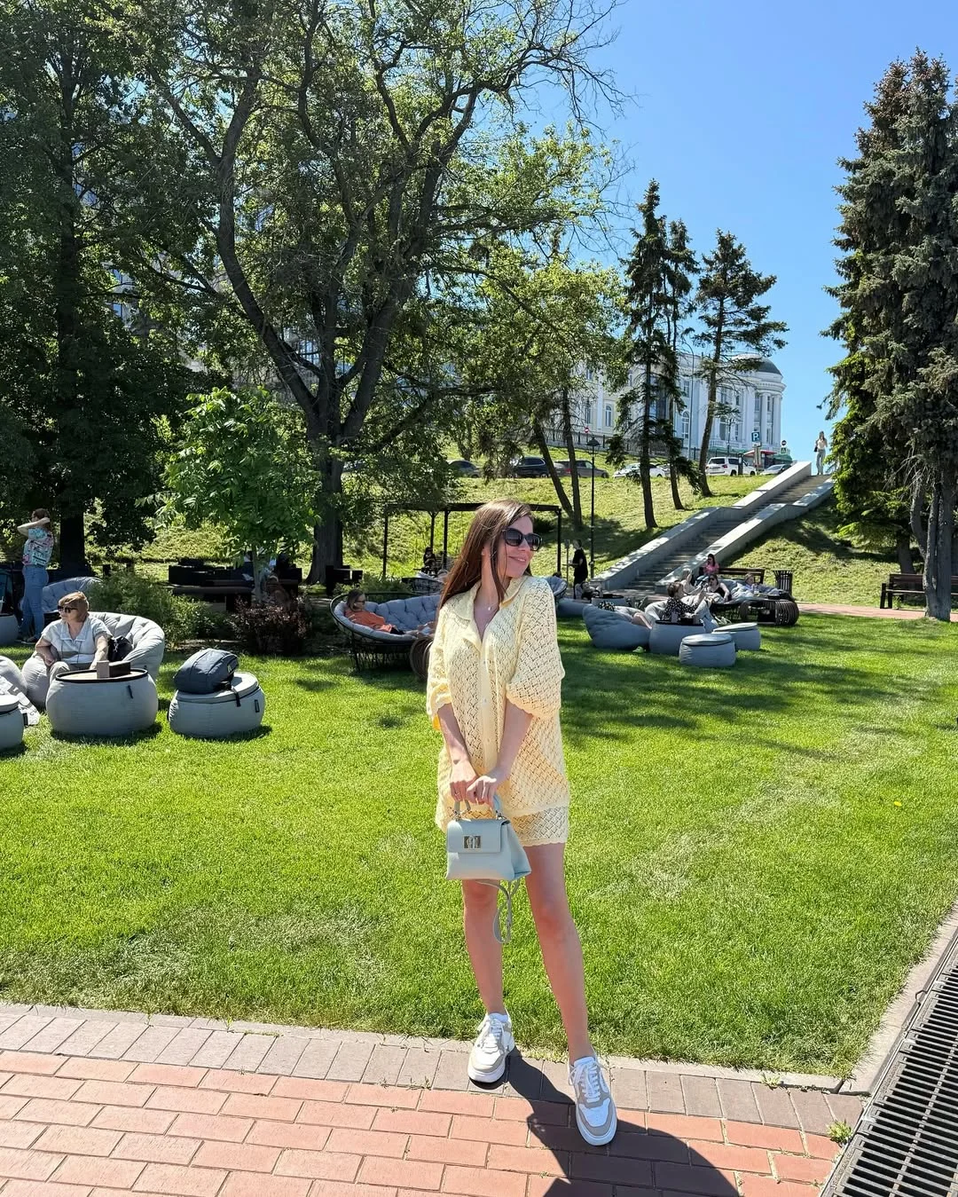 Chic Yellow Knit Shorts Set for Effortless Summer Style photo review