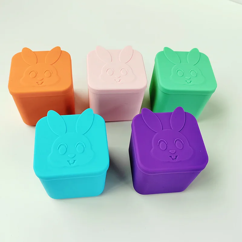 Non-stick Silicone Lunch Box For Kids Sauce container With Lid Lunch Box Small Accessories Ice Cube Tray
