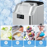 Machine à glaçons 20 kg/24h, compacte, avec réservoir d'eau de 2,1 L, minuterie et nettoyage automatique, silencieuse 46 dB, pour fêtes, maison mobile, bar, en acier inoxydable, argent, 33,5x24x39 cm 6