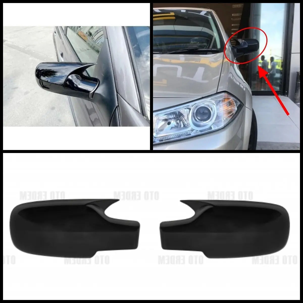 

Чехол для зеркала заднего вида 2 шт., глянцевый черный чехол для боковых крыльев автомобиля Renault Megane MK2