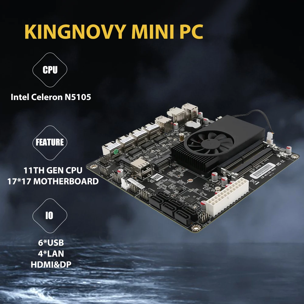 

Материнская плата Pentium N6005 Industrial Mini ITX NAS, фейерверк 4 шт., Intel i226-V LAN 2 * M.2 NVMe 6 * SATA3.0 2 * DDR4 DP1.4 HDMI2.0